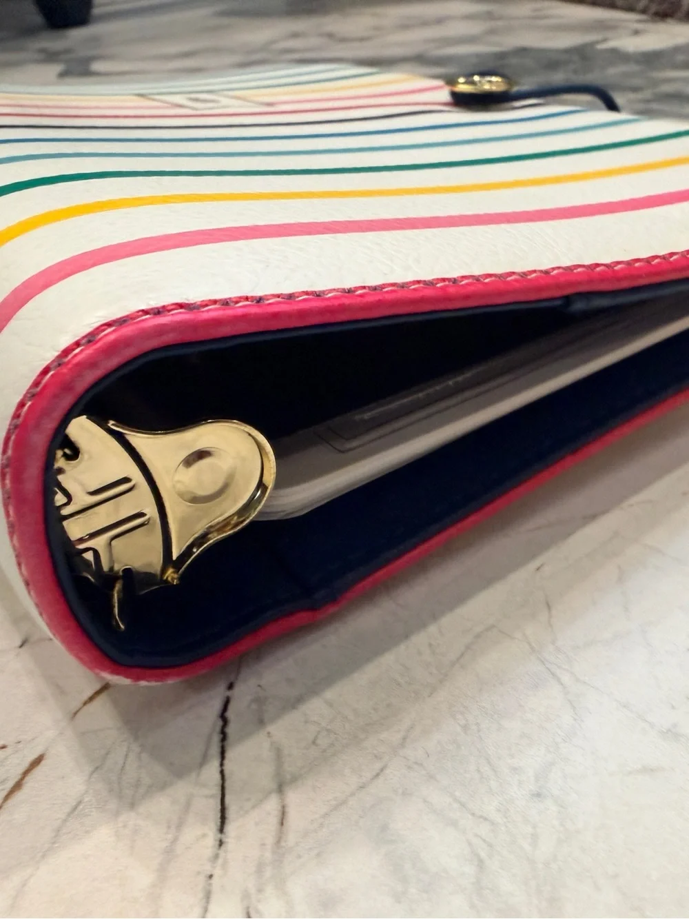 Emily Ley Simplified Planner Binder Multicolor Stripe 2016 Gold Hardware